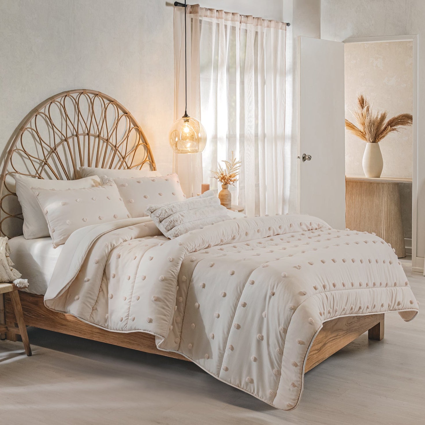 89454 JGO. EDREDON IVORY MAT XL / QS