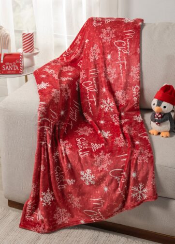 89806 COBERTOR LIGERO MERRY CHRISTMAS FRAZADA
