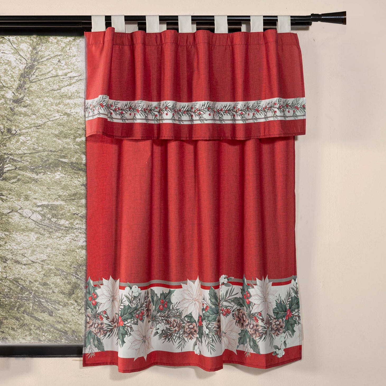 89924 CORTINA MODELO C FLOR DE NAVIDAD